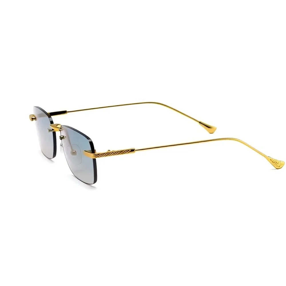 Mens Classy Sunglasses Gold Metal Frame Green‎ Lens Hip Hop Outfit UV400 Protect